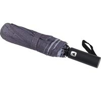 Parapluie de poche télescopique avec housse de protection ø100 cm avec motif de gouttes Etanche au vent Gris