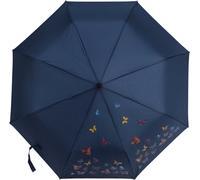 Parapluie de poche télescopique avec motifs de papillons changeant de couleur ø100cm bleu marine