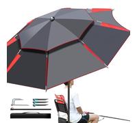 Parapluie de terrasse d'extérieur - Parapluie rond décalé - Parapluie de pêche isolant thermique - Parasol de camping - Rotation à 360 degrés - Grand parapluie de pêche épais et pliable, Attributs