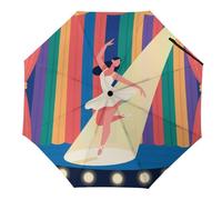 Parapluie de voyage coupe-vent Dancer on Stage, parapluie compact pliable en 3 parties pour la pluie et le soleil, parapluies pliables portables pour sac à dos ou voiture, parapluies de pluie légers p