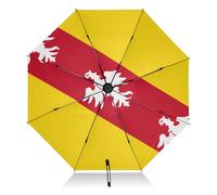 Parapluie de voyage coupe-vent noir protection UV parapluie pliable inversé pour soleil et pluie drapeau Lorraine
