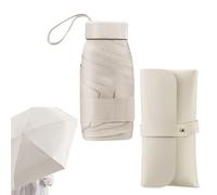 Parapluie de voyage - Mini parapluie pliable UV à 6 baleines | Protection contre la pluie coupe-vent avec étui | Format de poche portable pour homme et femme | Compact coupe-vent | Mini poche robuste