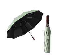 Parapluie de Voyage Pliant Automatique Compact Pliable de Luxe Pour Homme, Ouverture et Fermeture，Poignée en Forme de Bambou, Golf, Sac à Dos De Voiture, Déperlant，Anti Vent， Protection UV 99,9 %