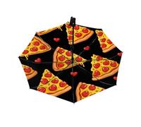 Parapluie de voyage pour la pluie et le soleil - Parapluie Pizza coupe-vent compact à ouverture et fermeture automatiques pour enfants et femmes, petit format pliable et mignon pour les trajets, la v