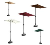 Parapluie D'extérieur 1 Pièce, Parapluie De Table D'extérieur, 2 X 1 M, Bouton Poussoir Facile, avec Base, Manivelle, Résistant Au Vent, Durable, Léger(Dark Green)
