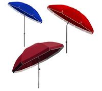 Parapluie D'extérieur, Parasol D'extérieur, Hauteur Réglable, avec Inclinaison Et Manivelle, 1 Pièce, Bouton Poussoir Facile, Double Face, Résistant Au Vent(Red,2.4m/7.9ft)