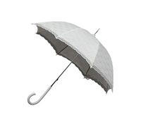 Parapluie Droit Blanc Cassé avec Dentelle pour Femme - Parapluie idéal pour Mariages et Cérémonie - Protection de 90 cm de Diamètre - Modèle Raffiné - Falconetti