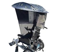 Parapluie électrique pour fauteuil roulant, coupe-vent et respirant, réglable, résistant au soleil et isolation thermique, protection multicouche, ajustement universel, polyester, nylon