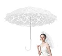 Parapluie en dentelle blanche, Parapluie de soleil miniature en dentelle blanche, décoratif vintage pour mariées, accessoire pour studio de mariage, Modèle Feuilles blanches, pour les photos d'