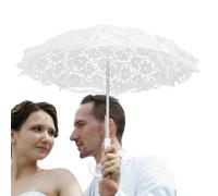 Parapluie En Dentelle Blanche - Petit Accessoire De Parasol Vintage De 42 Cm, Parapluie En Dentelle De Mariage, Parasol Décoratif Pour Fête De Thé, Accessoire Photo, Parapluies En Lac Blanc Vintage Pe