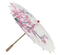 Parapluie en papier peinture à la main classique rétractable en papier à l'huile peinture de parapluie accessoires de danse parasol résistant à la pluie avec fleurs de prunier et manche en bois