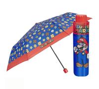 Parapluie Enfant Super Mario Pliant Bleu avec Ouverture Manuelle - Parapluie Compact Pliable pour Garcon École Maternelle Primaire - Ombrelle Coupe Vent Bleu Résistant Léger Voyage - Diamètre 91 cm