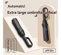 Parapluie entièrement automatique pour hommes, Design à boucle annulaire, 20 nervures, pliable, Extra Large, solide, Double parasol pour femmes BLEU CIEL