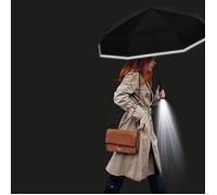 Generique Parapluie avec lampe torche – Ouverture et fermeture automatiques, 31 cm, Noir