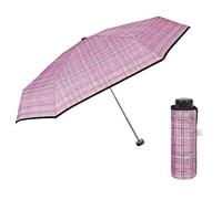 Parapluie Femme Pliant Ultra Mini Léger Camouflage de Couleurs - Petit Parapluie Super Compact de Poche - Ombrelle Dame Ouverture Manuelle Coupe Vent - Diamètre 90 cm PERLETTI Time (Tweed Rose)