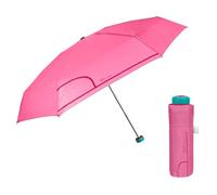 Parapluie Femme Pliant Ultra Mini Léger Camouflage de Couleurs - Petit Parapluie Super Compact de Poche - Ombrelle Dame Ouverture Manuelle Coupe Vent - Diamètre 90 cm PERLETTI Time (Rose Bonbon)