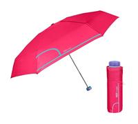 Parapluie Femme Pliant Ultra Mini Léger Camouflage de Couleurs - Petit Parapluie Super Compact de Poche - Ombrelle Dame Ouverture Manuelle Coupe Vent - Diamètre 90 cm PERLETTI Time (Rouge Framboise)