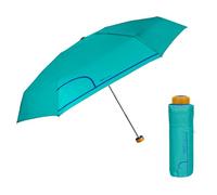 Parapluie Femme Pliant Ultra Mini Léger Camouflage de Couleurs - Petit Parapluie Super Compact de Poche - Ombrelle Dame Ouverture Manuelle Coupe Vent - Diamètre 90 cm PERLETTI Time (Bleu Lagon)