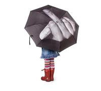 Parapluie FUNMOON Hommes et Femmes Doigt Du Milieu Coupe Vent Pliable Noir -50001