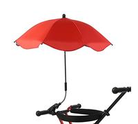 Parapluie Imperméable de Protection Ultraviolette pour Poussette de bébé, Auvent Pare-soleil Universel avec Pince à Clip pour Landaus, adapté aux Chaises de Plage (Rouge)