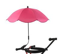Parapluie Imperméable de Protection Ultraviolette pour Poussette de bébé, Auvent Pare-soleil Universel avec Pince à Clip pour Landaus, adapté aux Chaises de Plage (Rose rouge)