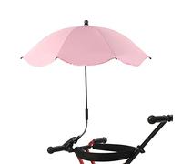 Parapluie Imperméable de Protection Ultraviolette pour Poussette de bébé, Auvent Pare- Universel avec Pince à Clip pour Landaus, adapté aux Chaises de Plage (Rose)