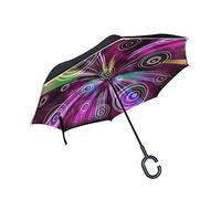 Parapluie inversé Parapluie Double Couche invers¨¦e Parapluie Pliable pour Auto, poign¨¦e en Forme Parapluie Chat Noir et potiron Parapluie pour Homme et L Multicolour 6