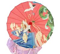 Parapluie japonais, parapluie chinois en soie en papier huilé de 32 pouces avec os de bambou, parapluie de danse chinoise, parasol japonais classique pour les costumes de photographie de mariage Cosp
