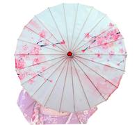 Parapluie japonais pêche cerise fleur parapluie de papier huilé classique pour femmes Art chinois Silk traditionnel parasol de bambou asiatique pour les costumes Han, photo, 32 po, parapluie papier