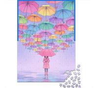 Parapluie Jour pluvieux 1000 Pièce Carton Épais Puzzle Classique Adolescents Fans 12-18 Ans Difficile Défiant Décoration Murale Le 38x26cm/1000pcs