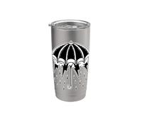 Parapluie Lightning Pluie Tempête Blackwork Tattoo Flash Gobelet isotherme en acier inoxydable double paroi