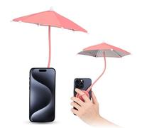 Parapluie magnétique pour téléphone Portable,Support téléphone extérieur avec Parapluie,Angle Flexible et Anneau téléphone Rotatif,pour iPhone 16 15 14 13 12 Pro Max Plus et Tous Les téléphones(Pink)
