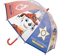 Parapluie manuel Poe Bulle Paw Patrol - Parapluie enfant transparent avec motif de la Pat' Patrouille, ouverture manuelle sûre et dôme de protection totale pour enfants fans de Chase et Skye, Paw