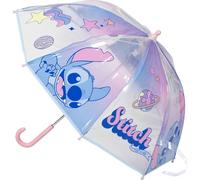 Parapluie manuel Poe Bulle Stitch - Parapluie pour enfant transparent avec illustrations de Stitch, ouverture manuelle sûre, tiges flexibles et design ergonomique pour enfants créatifs et aventuriers
