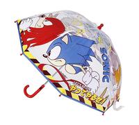 Parapluie Manuel Sonic pour Enfant - Transparent avec Motif Sonic - Ouverture Manuelle - Fabriqué en 100% POE avec Structure en Fibre de Verre - Produit Original Conçu en Espagne