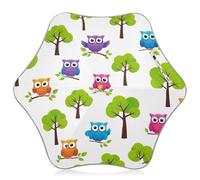 Parapluie mignon coloré avec motif hiboux pour enfants avec coins arrondis résistant au vent