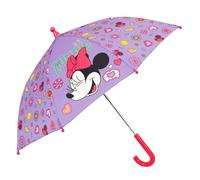 Parapluie Minnie Mouse Manuel Fille 3 4 5 Ans - Parapluie Enfant Solide Disney Rose Violet - Petit Parapluie Long Resistant au Vent Fillette - Overture Manuelle de Sécurite - Diamètre 64 cm (Lilas)