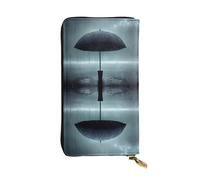 Parapluie noir sous la pluie imprimé long portefeuille en cuir léger et imperméable au design élégant adapté pour offrir et un usage quotidien