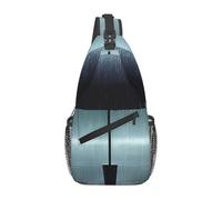 Parapluie noir sous la pluie, sac à bandoulière unique, sac de poitrine réglable, conçu spécifiquement pour les voyages et le cyclisme