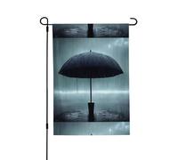 Parapluie noir sous le drapeau de pluie Convient pour l'intérieur et l'extérieur, parfait pour la maison, le jardin, les événements et les expositions patriotiques.