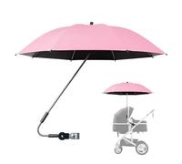 Parapluie Ombrelle Anti Uv Poussette, 82 Cm Ombrelle Fauteuil Roulant Universelle, Parasol Poussette Bébé, Anti UV 50+ Avec Pince Flexible & Bras Réglable, Pour Landaus, Fauteuil Roulant, Poussette