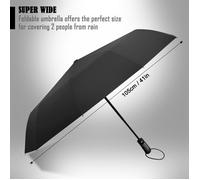 Parapluie - Original - Pliant Automatique - Noir - Mixte - 10 Nervures Coupe-Vent