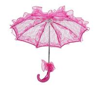 Parapluie Parasol en Dentelle Fait à la Main |Accessoire de Photographie de Mariage Vintage |Parapluie de mariée élégant pour fêtes/Danses/théâtre |Accessoire décoratif avec Prise (Rose Rouge)