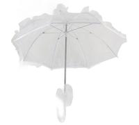 Parapluie Parasol en Dentelle Fait à la Main |Accessoire de Photographie de Mariage Vintage |Parapluie de mariée élégant pour fêtes/Danses/théâtre |Accessoire décoratif avec Prise (Blanche)