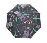 Parapluie pliable automatique portable avec ouverture et fermeture automatiques à bouton, protection UV, pour voyage, enfants, garçons et filles - Violet