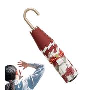 Parapluie pliable, parapluie manuel | Auvent pliable compact avec poignée en J pour les trajets quotidiens, les voyages, la marche, la randonnée, l'extérieur, la plage, la voiture, Rouge, Refer to