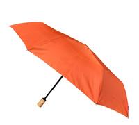 SMATI Parapluie femme en tissu Recyclé - objet écologique - Solide anti vent - automatique ouverture fermeture - Poignée en bois ; Parapluie Pliant Compact Voyage; Couleur Cognac