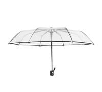 Parapluie pliant automatique transparent pour hommes et femmes,bord ondulé,noir,affaires,pluie,été,soleil,coupe-vent,parasol - Type Z9007-1A-TR