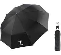 CWMMS Parapluie Pliant de Voiture pour Tesla, Parapluie de Voiture Portable Pliable Léger Coupe-vent Résistant à la Pluie et Aux UV,Black
