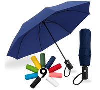 Parapluie Pliant I Ouverture/fermeture automatiques I Résistant au vent, imperméable, compact I Parapluie de voyage léger avec poignée antidérapante I Pour hommes et femmes I Drytogo